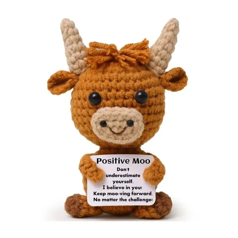 Cute Handmade Crochet Handmade Knitted Animals Fruit Plant Ornament Positive Energy Crochet for Students Christmas