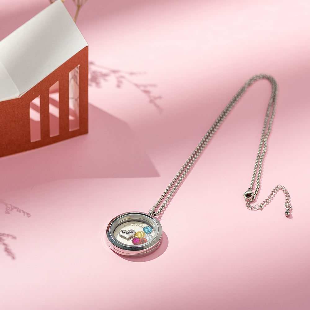 Customizable Engraved Floating Charm Locket For Mom or Grandma