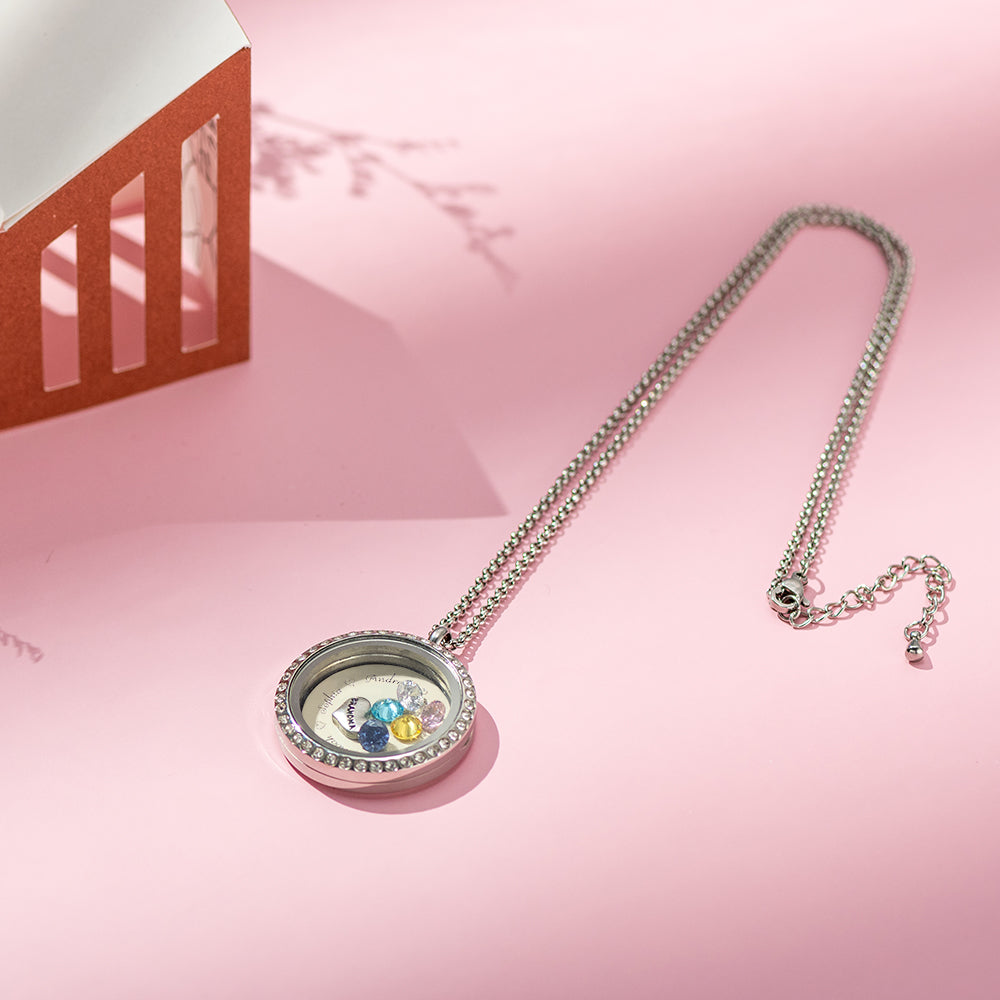 Customizable Engraved Floating Charm Locket For Mom or Grandma