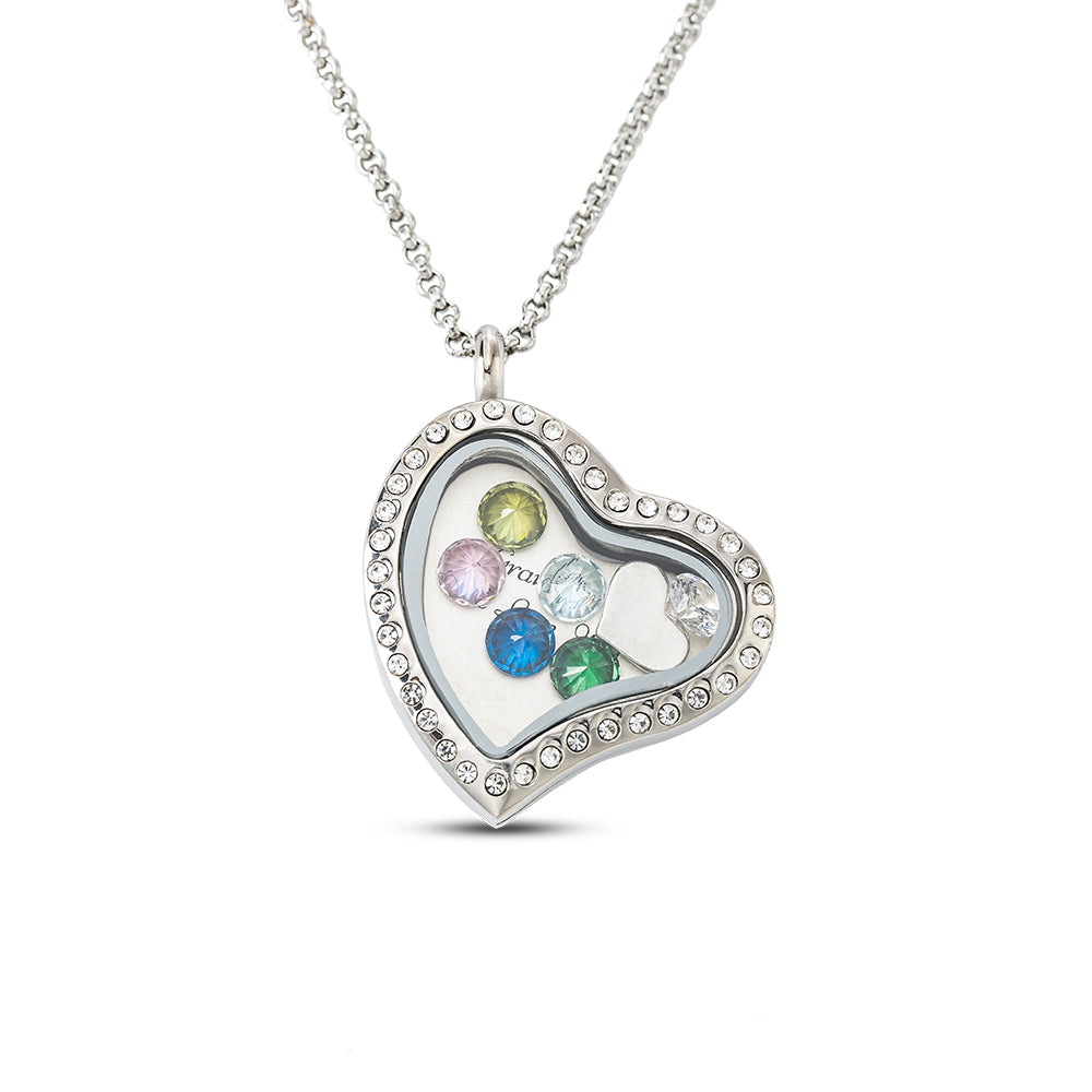 Customizable Engraved Floating Charm Locket For Mom or Grandma