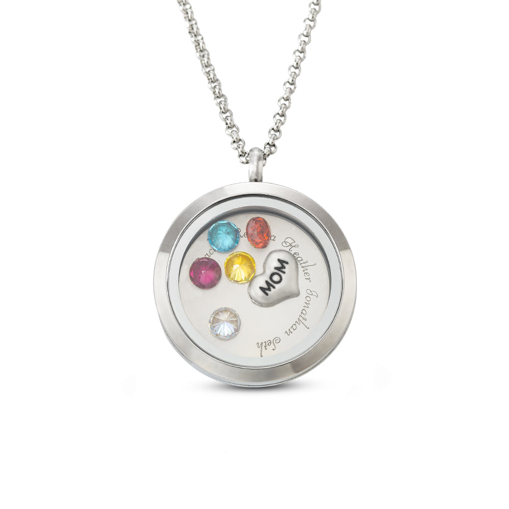 Customizable Engraved Floating Charm Locket For Mom or Grandma