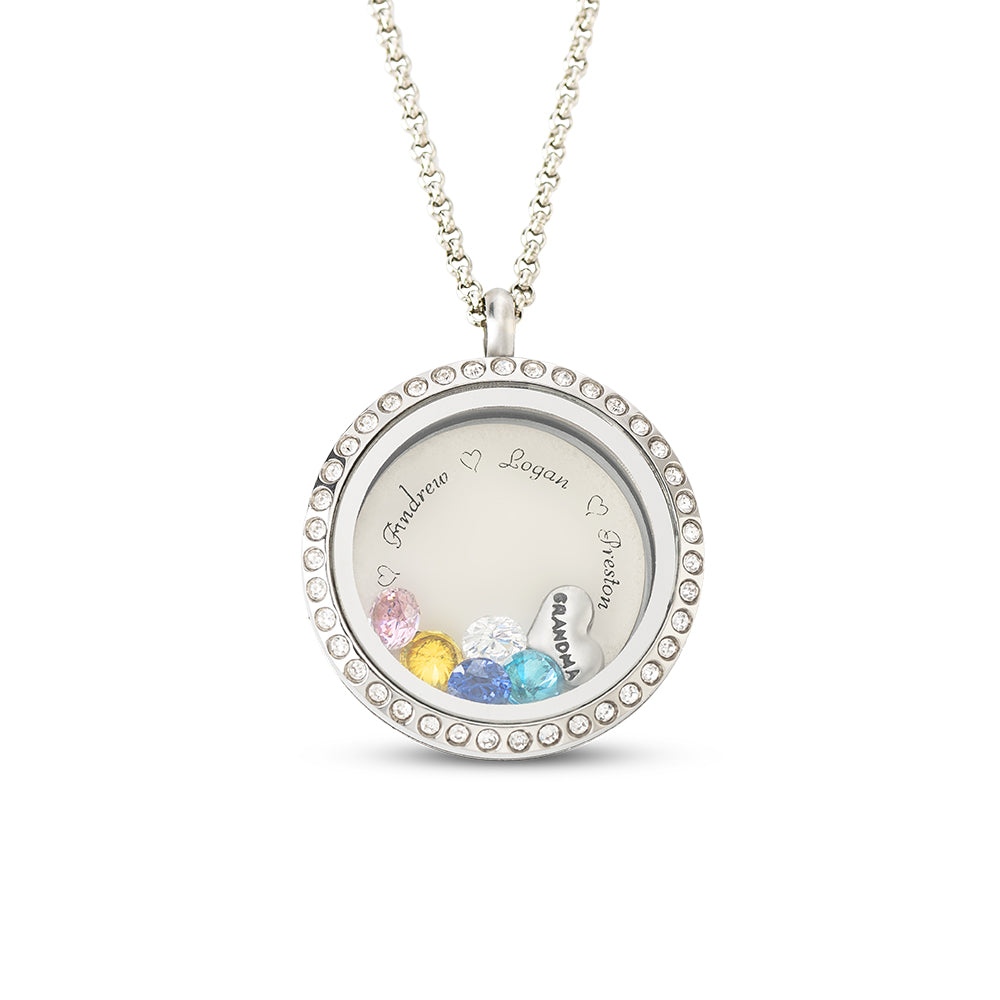 Customizable Engraved Floating Charm Locket For Mom or Grandma