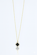 Stainless Steel Black Clover Gold Necklace for Women