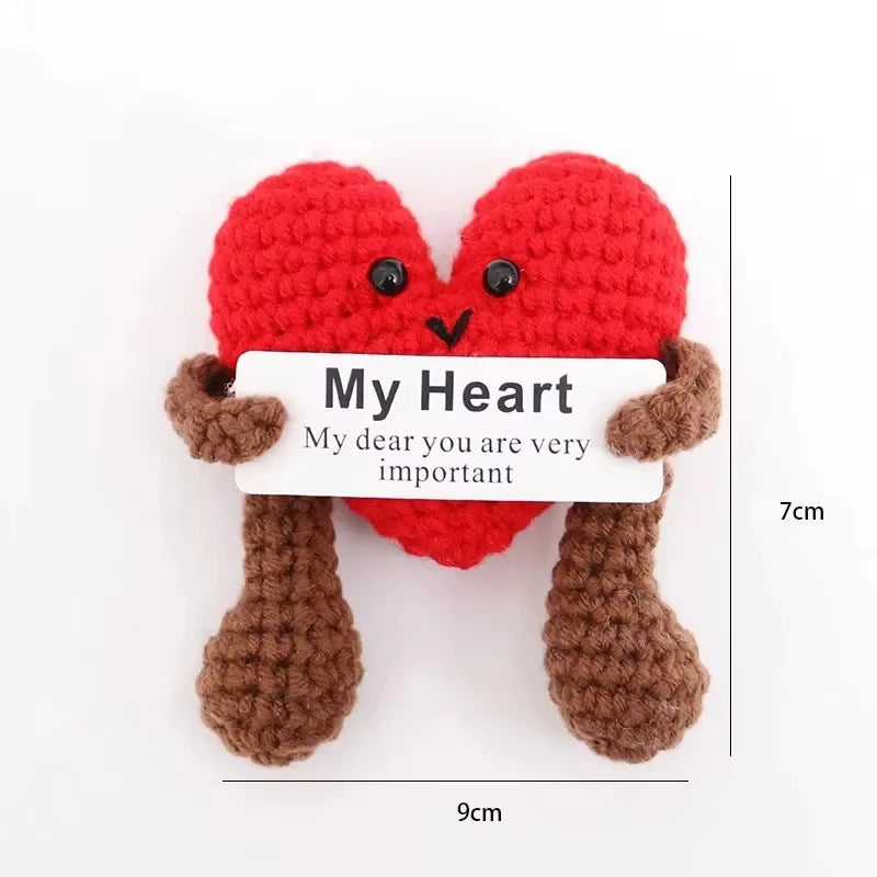 Funny Crochet Emotional Support Coffee Doll With Card Desktop Ornament Handmade Knitted Coffee Dolls Christmas Gifts Home Decor