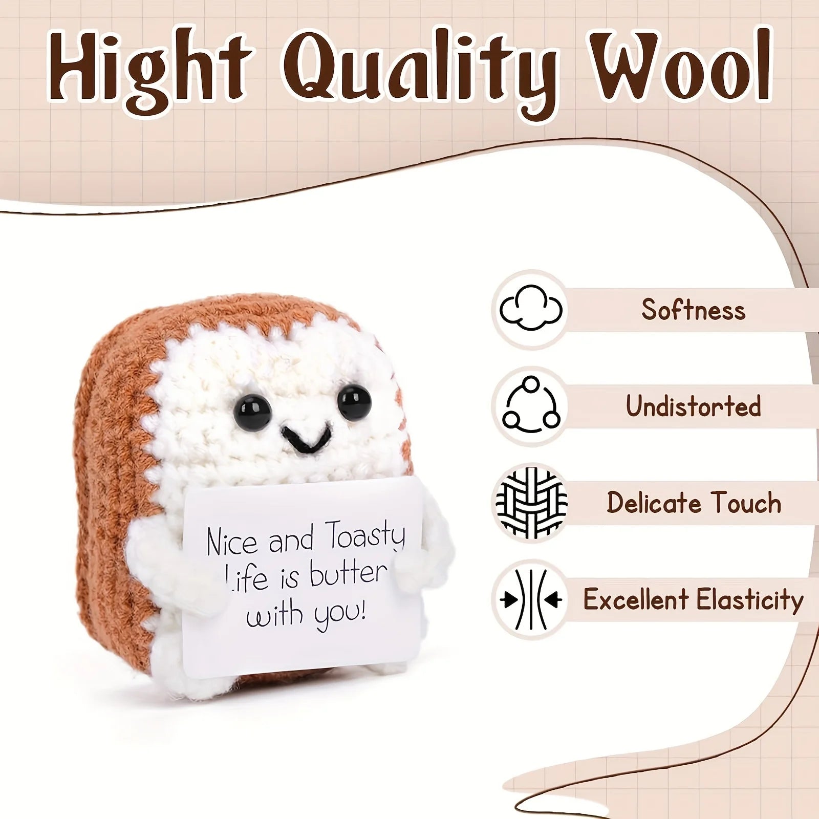 1pc Crocheted Plush Decorative Ornaments, Creative Mini Handmade Ornaments, School Graduation Gift Table Decorations, Christmas Decorations, Home Room Office Decorations, Party Decorations, Valentine's Day