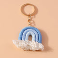 Cute Hand knitted Rainbow Tassels Keychain Women Girls Keyring for Car Key Holder Handbag Pendant DIY key Chain Jewelry Gifts
