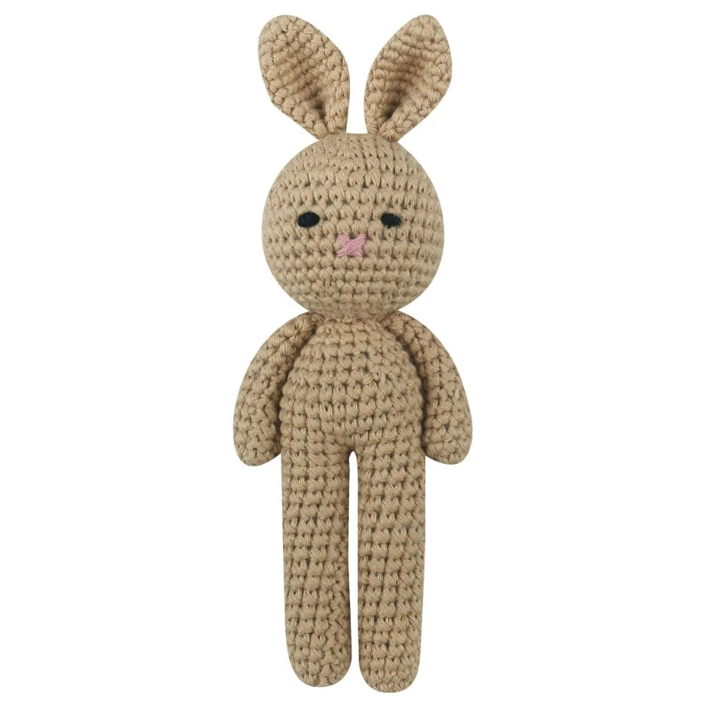 Cotton Crochet Baby Stuffed Rabbit Toy kawaii Handmade Bunny Plush Toys Newborn Handhold Sleeping Doll Kid Early Educational Toy