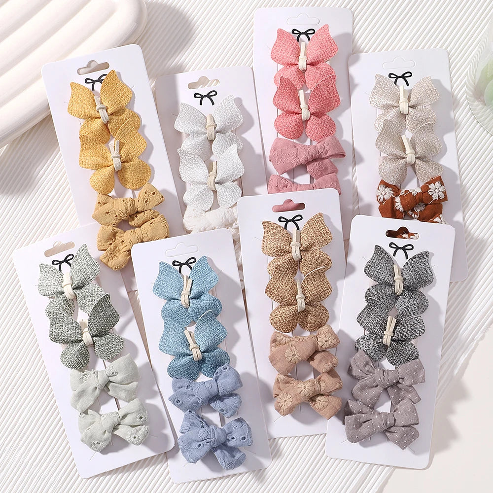 4pcs/set New Cute Baby Girls Wool Knitting Headwear Handmade Crochet Butterfly Alloy Hairs Clips Children Hairpins Wholesale