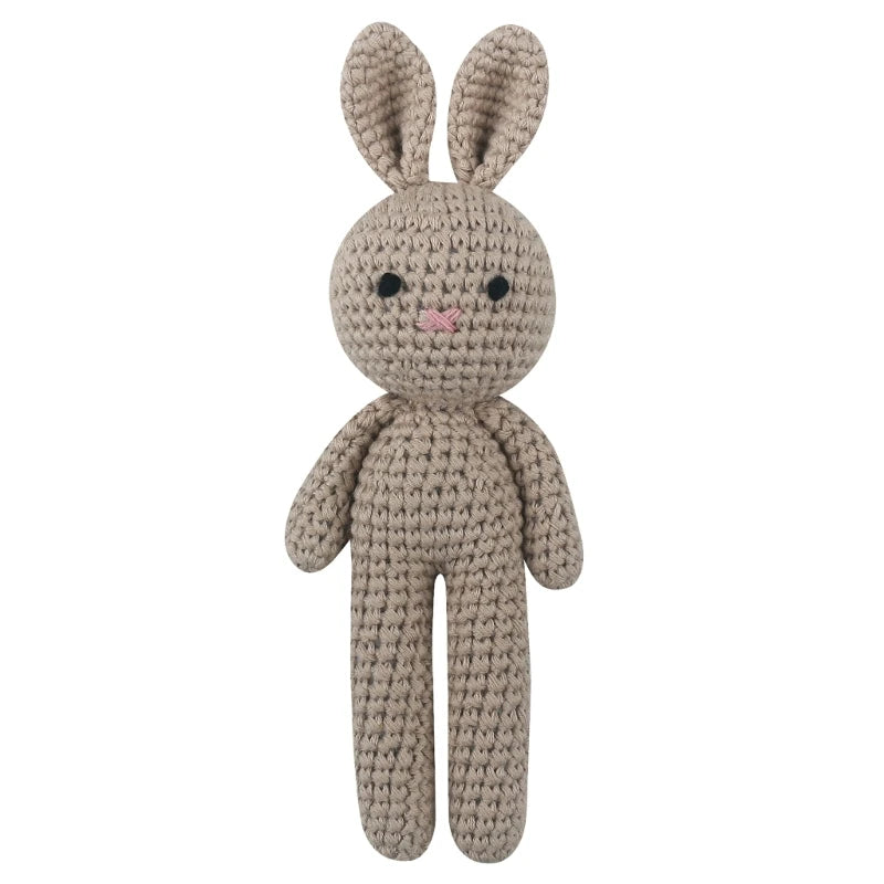 Cotton Crochet Baby Stuffed Rabbit Toy kawaii Handmade Bunny Plush Toys Newborn Handhold Sleeping Doll Kid Early Educational Toy