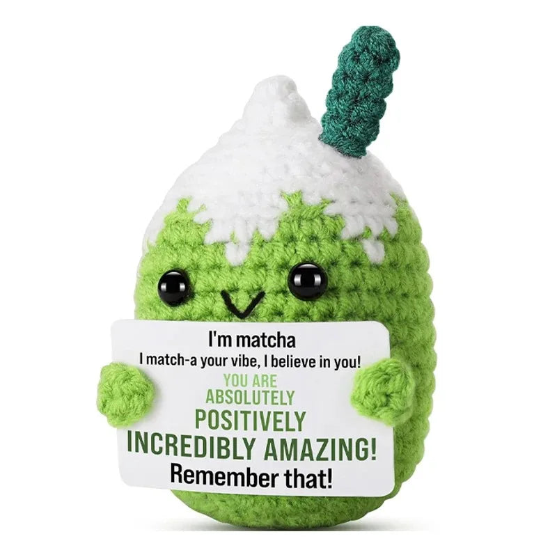 Cute Handmade Crochet Handmade Knitted Animals Fruit Plant Ornament Positive Energy Crochet for Students Christmas