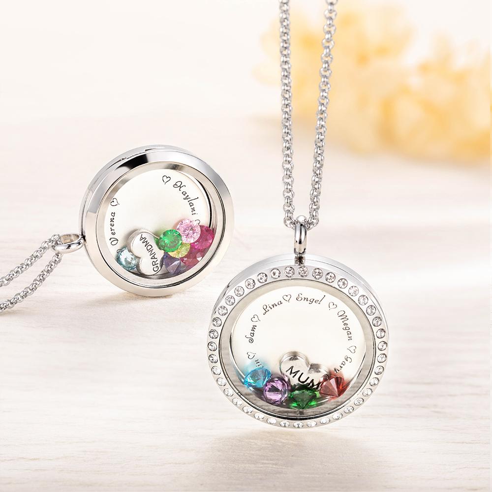 Customizable Engraved Floating Charm Locket For Mom or Grandma