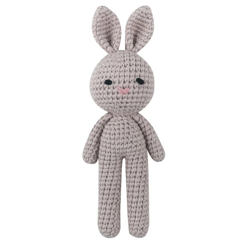 Cotton Crochet Baby Stuffed Rabbit Toy kawaii Handmade Bunny Plush Toys Newborn Handhold Sleeping Doll Kid Early Educational Toy