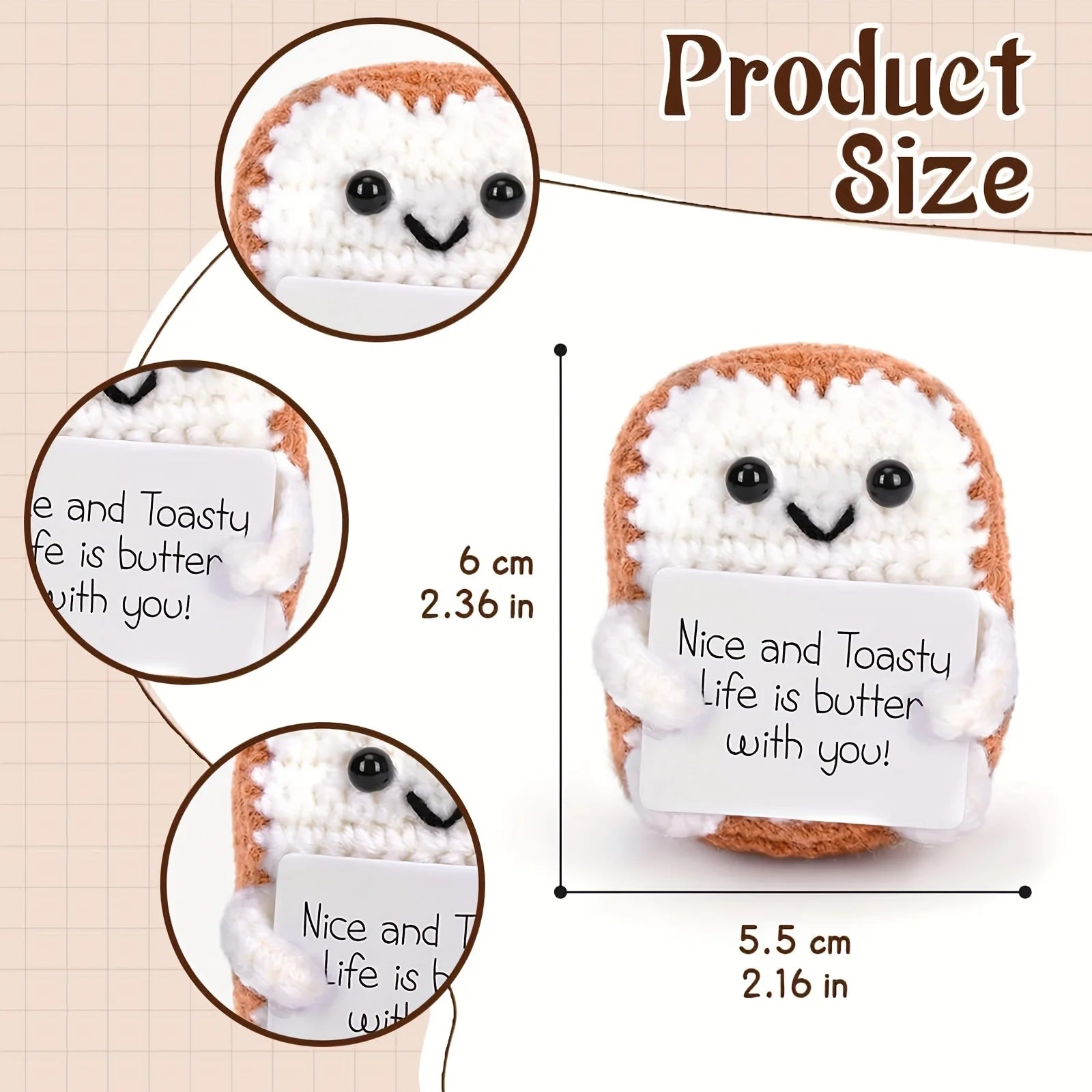 1pc Crocheted Plush Decorative Ornaments, Creative Mini Handmade Ornaments, School Graduation Gift Table Decorations, Christmas Decorations, Home Room Office Decorations, Party Decorations, Valentine's Day