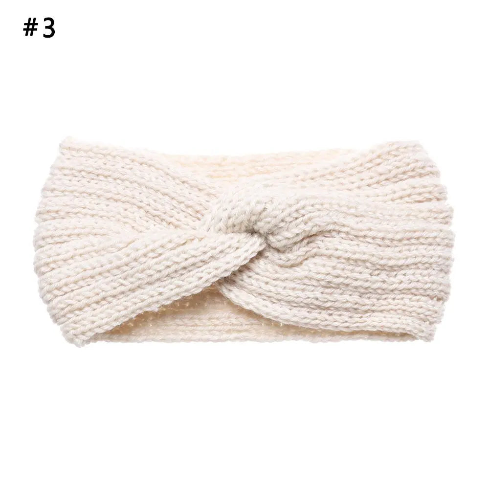 Women Weaving Cross Headband Knitting Warm Headwear Leopard Bowknot Turban Wide Fashion Winter Cycling Crochet Turban Colorful