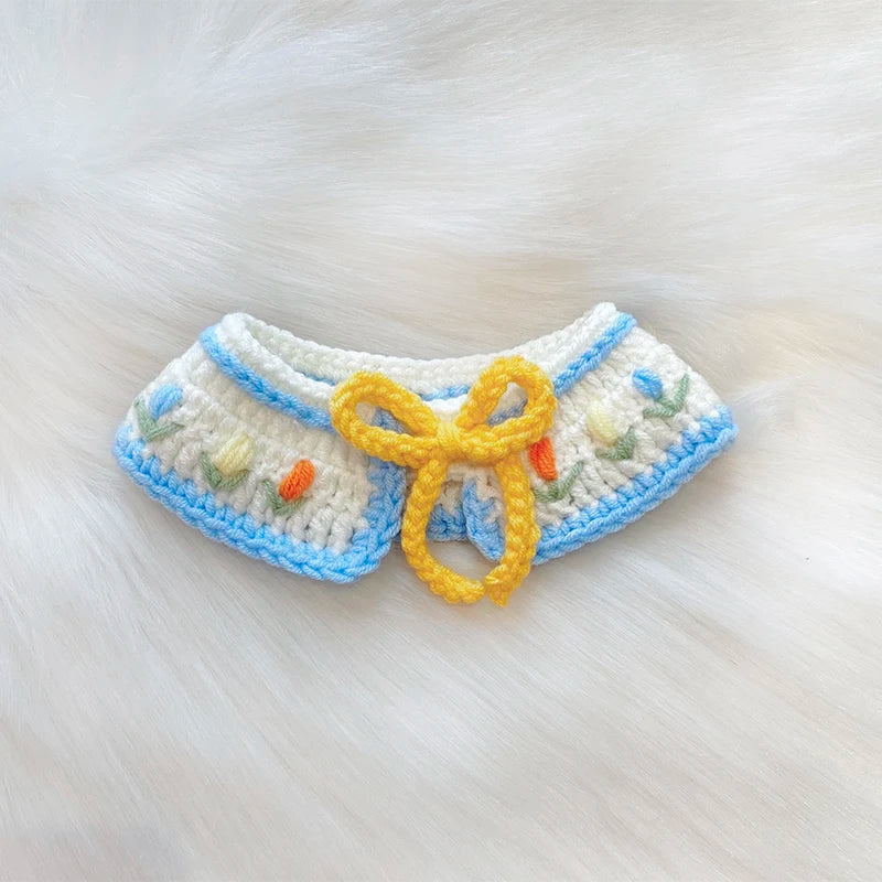 Crochet Pet Collar Cat Scarf Dog Scarf Cute Princess Style Handmade Pet Accessories Suitable for Small Dogs and Cats