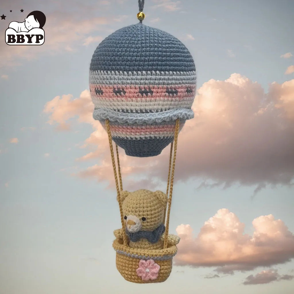 New Handmade Kawaii hot air ball Stuffed Toy Crochet Wool Doll Knitted Bear Doll Soothing Baby Sleeping Toys Kids Birthday Gift