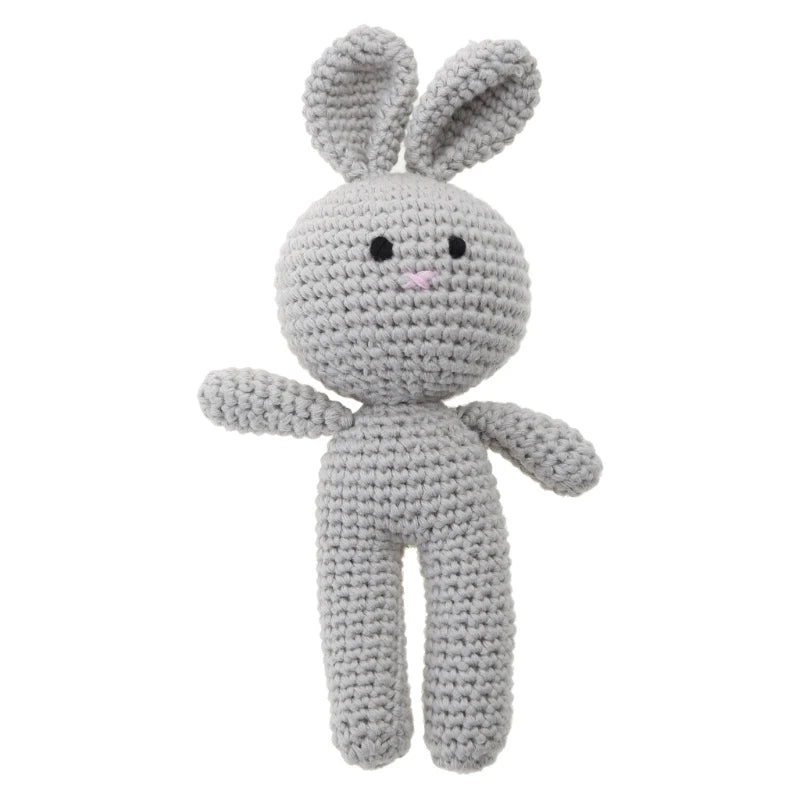 Cotton Crochet Baby Stuffed Rabbit Toy kawaii Handmade Bunny Plush Toys Newborn Handhold Sleeping Doll Kid Early Educational Toy