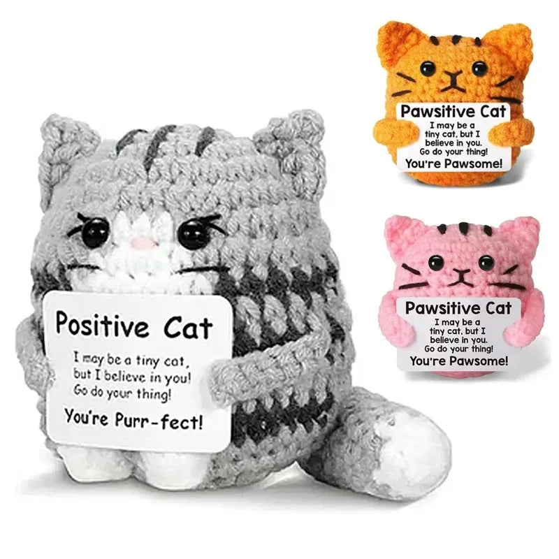 Cute Handmade Crochet Handmade Knitted Animals Fruit Plant Ornament Positive Energy Crochet for Students Christmas