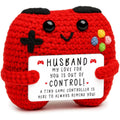 Funny Emotional Support Positive Crochet Game Controller Doll Christmas Home Decor Handmade Knitted Game Controller Ornament