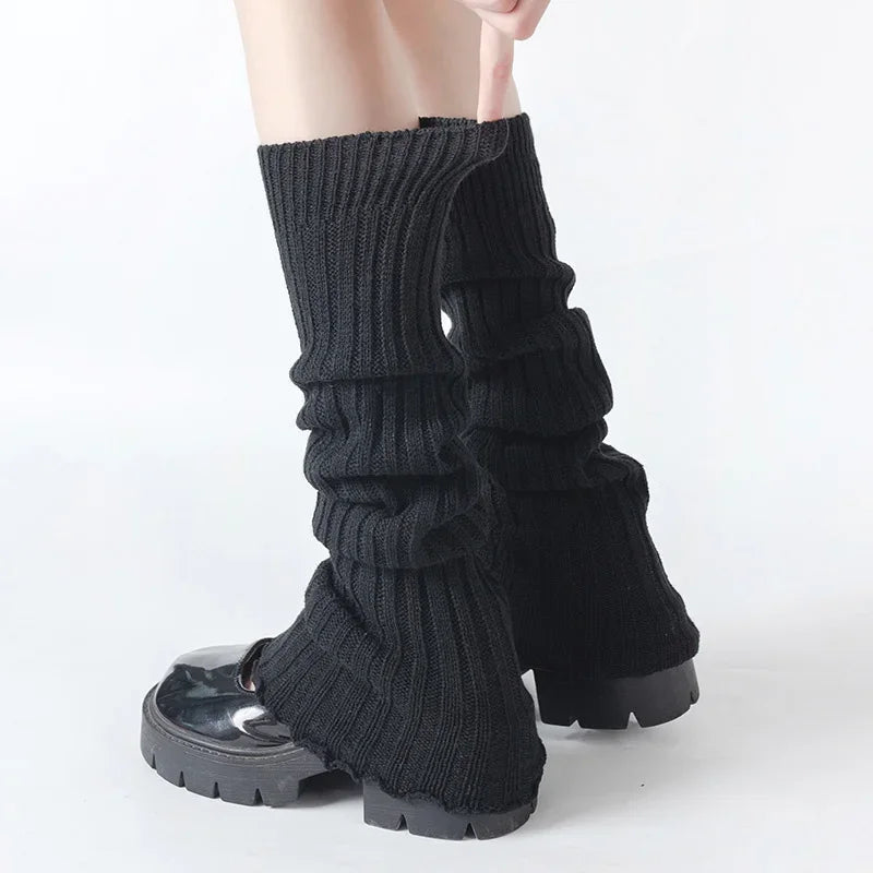 2025 Spring Lolita Leg Warmers Socks Female Knitted Warm Foot Cover Women Warmer Lady Autumn Crochet Heap Heap Socks Boot Cuffs
