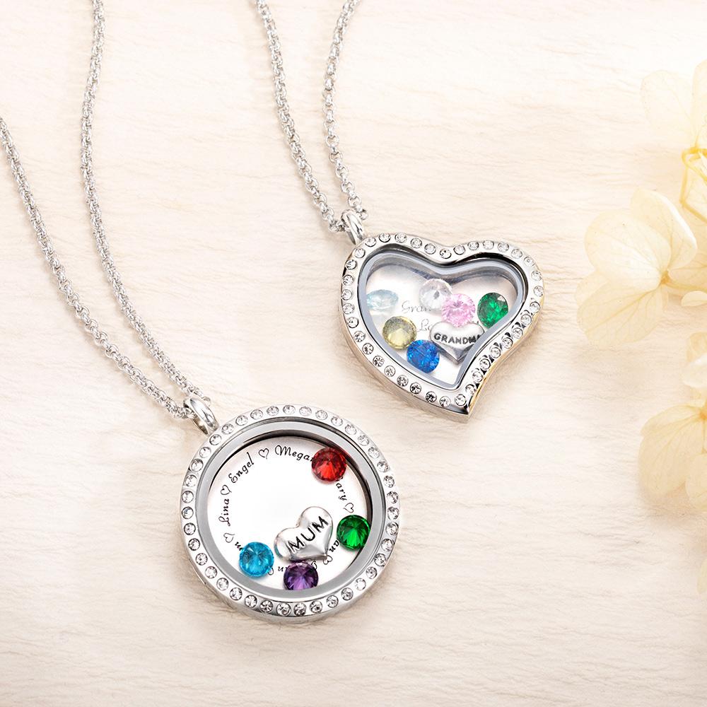 Customizable Engraved Floating Charm Locket For Mom or Grandma