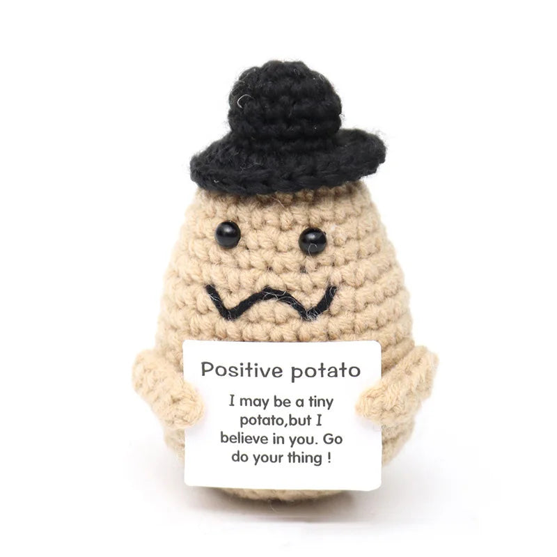 Positive Energy Crochet Potatoes Doll Crochet Vegetable Fruit Pickle Mini Gift Handmade Knitted Duck Ornament Home Room Decor