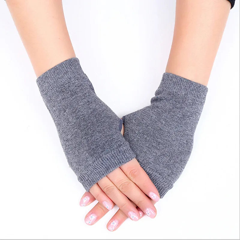 Women Stylish Hand Warmer Winter Gloves Arm Crochet Knitting Faux Wool Mitten Warm Fingerless Glove Twist Pattern Women Gloves