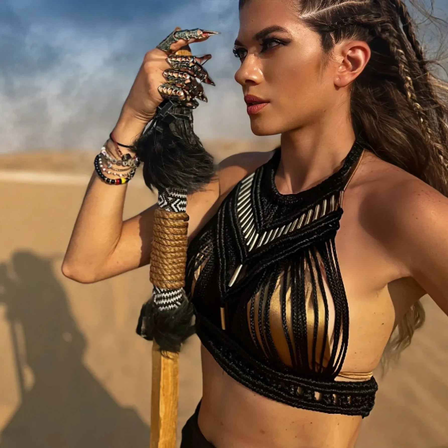 Handmade Knitted Crochet Women Cover Ups Off Shoulder Solid Tassel Crop Top Long Maxi Skirts Set 2025 Summer Beach Bathing Suit