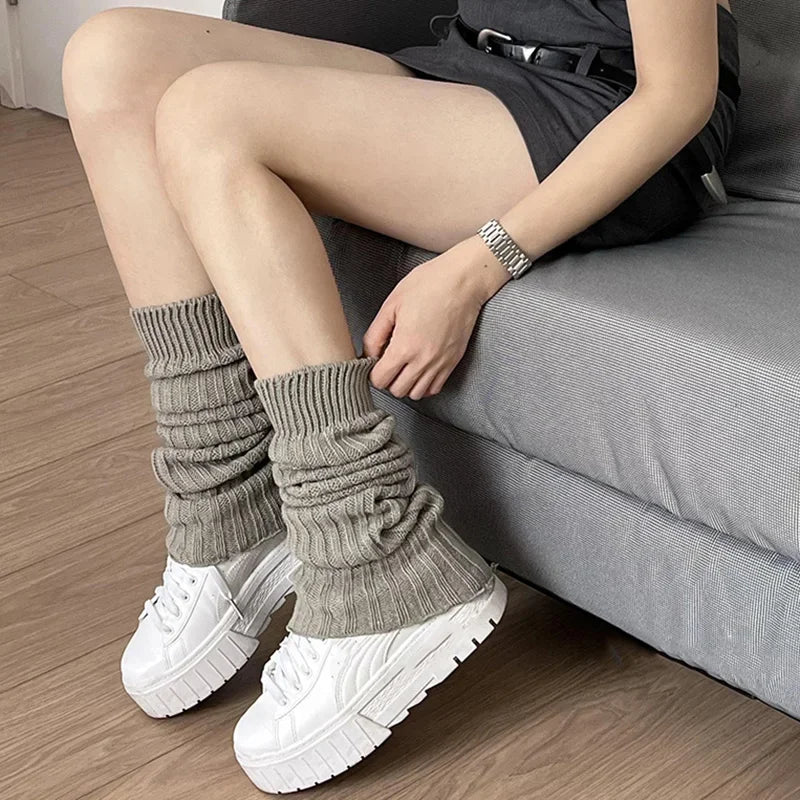 2025 Spring Lolita Leg Warmers Socks Female Knitted Warm Foot Cover Women Warmer Lady Autumn Crochet Heap Heap Socks Boot Cuffs
