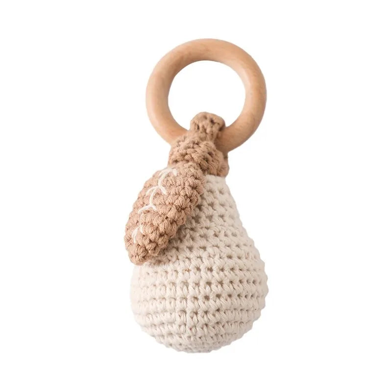 For Lemon Rattle Bite Strength Exercise Comfort Toy Children's Crochet Fruit Rattle Music Toy Teether Newborn Toy Rattle Gift