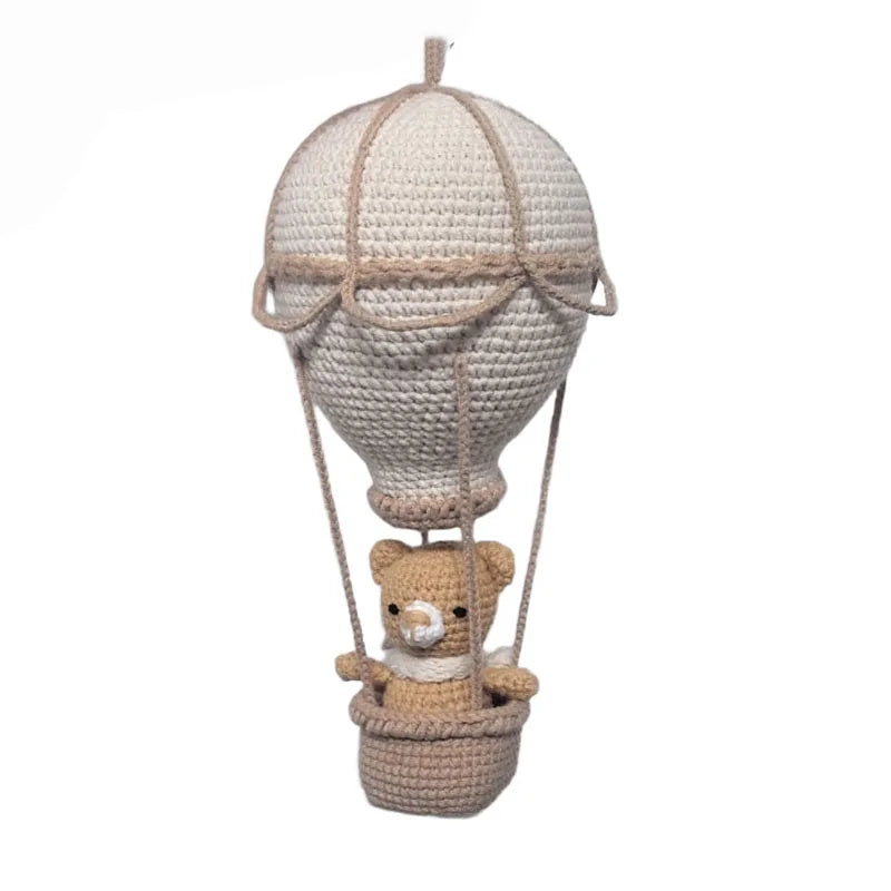 New Handmade Kawaii hot air ball Stuffed Toy Crochet Wool Doll Knitted Bear Doll Soothing Baby Sleeping Toys Kids Birthday Gift