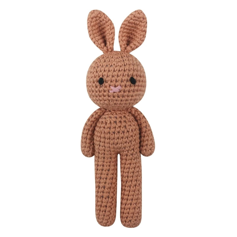 Cotton Crochet Baby Stuffed Rabbit Toy kawaii Handmade Bunny Plush Toys Newborn Handhold Sleeping Doll Kid Early Educational Toy