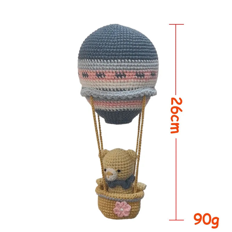 New Handmade Kawaii hot air ball Stuffed Toy Crochet Wool Doll Knitted Bear Doll Soothing Baby Sleeping Toys Kids Birthday Gift