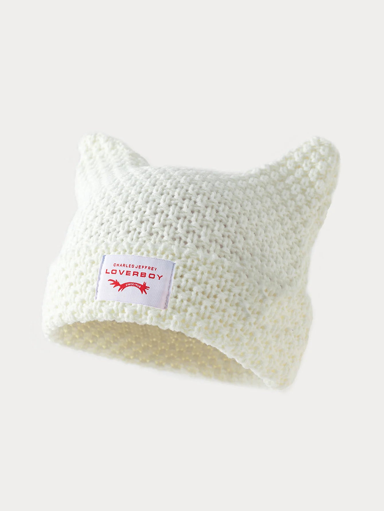 Y2K Handmade Stripe Knit Beanie Hat Cat Ears Cold Hat Winter Men Female Warm Crochet Hat Kawaii Designer