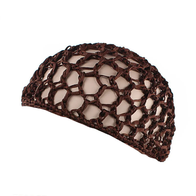 New Women's Mesh Hair Net Black Wig Caps handmade Crochet Cap Adjustable Strap Hair Net for Sleeping Turban Hat Chemo Hats