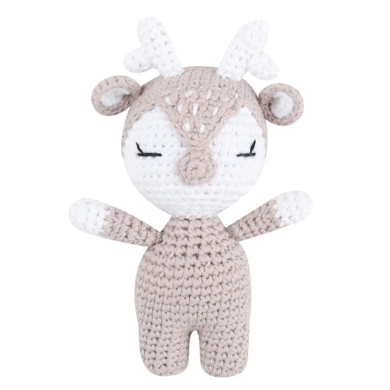 Cotton Crochet Baby Stuffed Rabbit Toy kawaii Handmade Bunny Plush Toys Newborn Handhold Sleeping Doll Kid Early Educational Toy