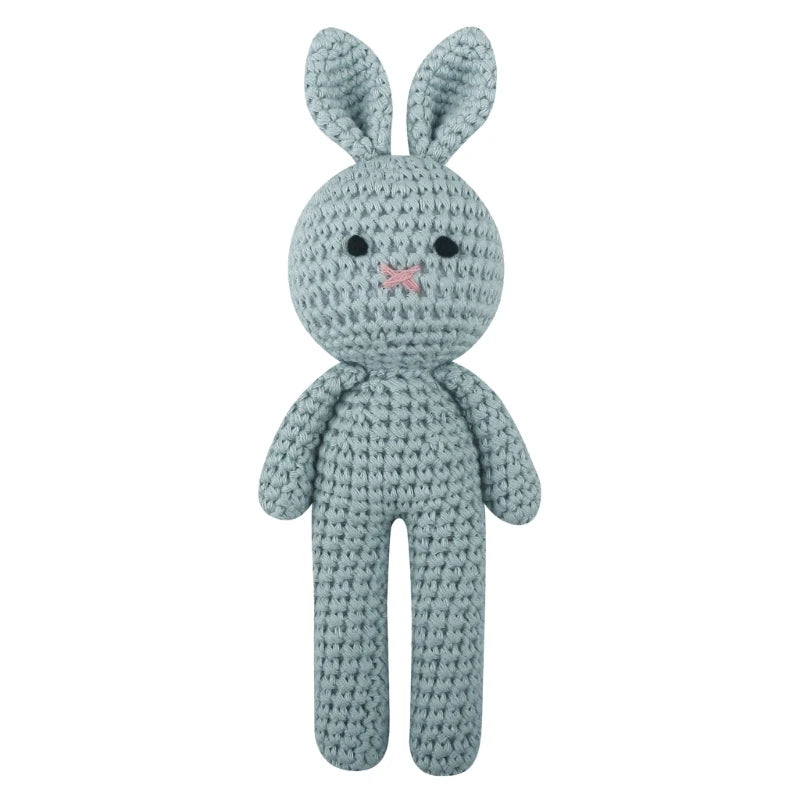 Cotton Crochet Baby Stuffed Rabbit Toy kawaii Handmade Bunny Plush Toys Newborn Handhold Sleeping Doll Kid Early Educational Toy