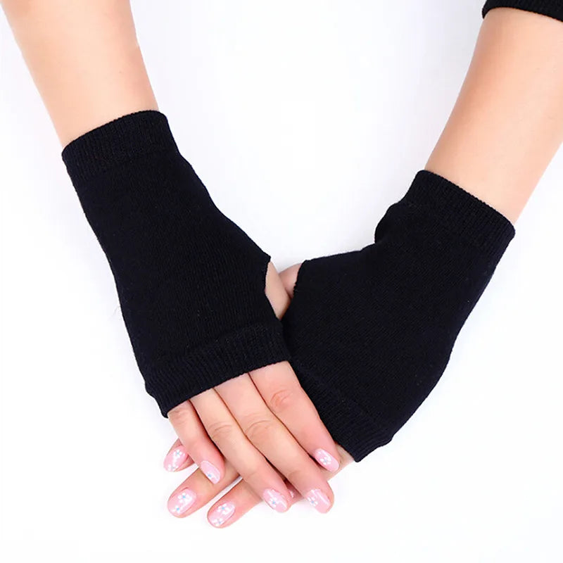 Women Stylish Hand Warmer Winter Gloves Arm Crochet Knitting Faux Wool Mitten Warm Fingerless Glove Twist Pattern Women Gloves