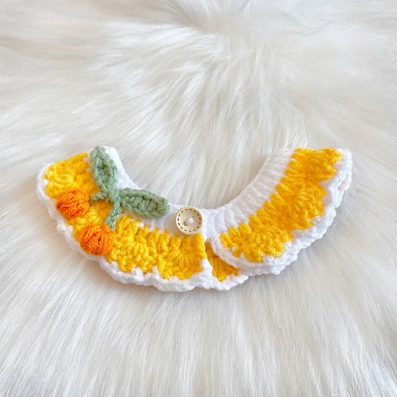 Crochet Pet Collar Cat Scarf Dog Scarf Cute Princess Style Handmade Pet Accessories Suitable for Small Dogs and Cats