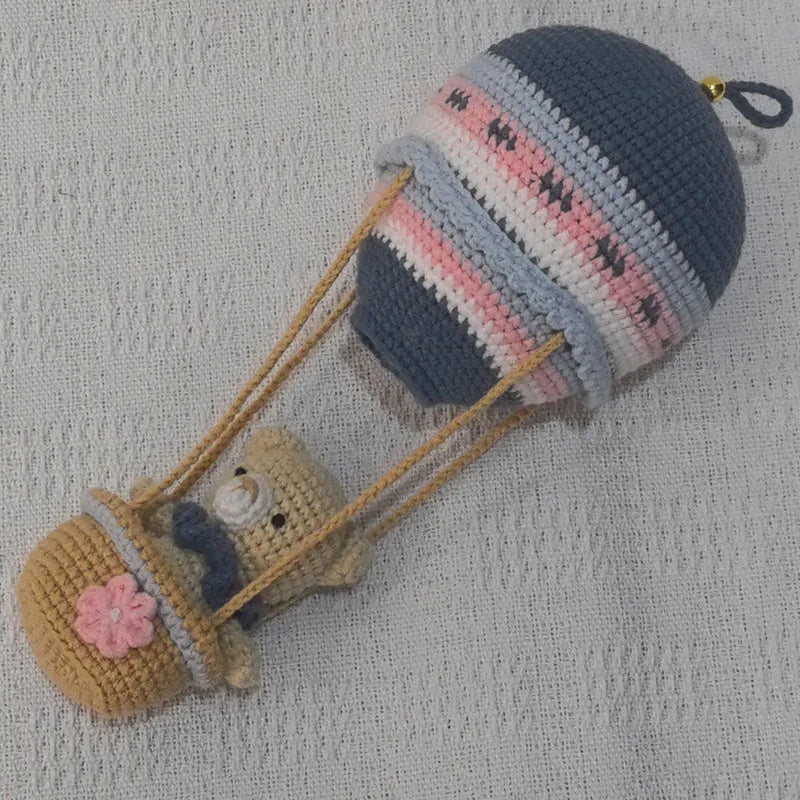 New Handmade Kawaii hot air ball Stuffed Toy Crochet Wool Doll Knitted Bear Doll Soothing Baby Sleeping Toys Kids Birthday Gift