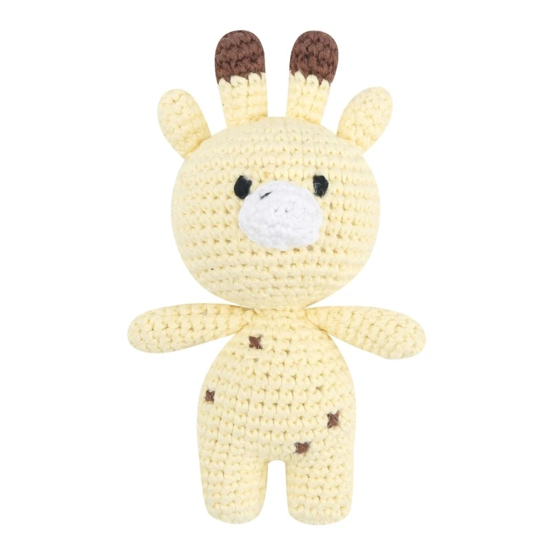Cotton Crochet Baby Stuffed Rabbit Toy kawaii Handmade Bunny Plush Toys Newborn Handhold Sleeping Doll Kid Early Educational Toy